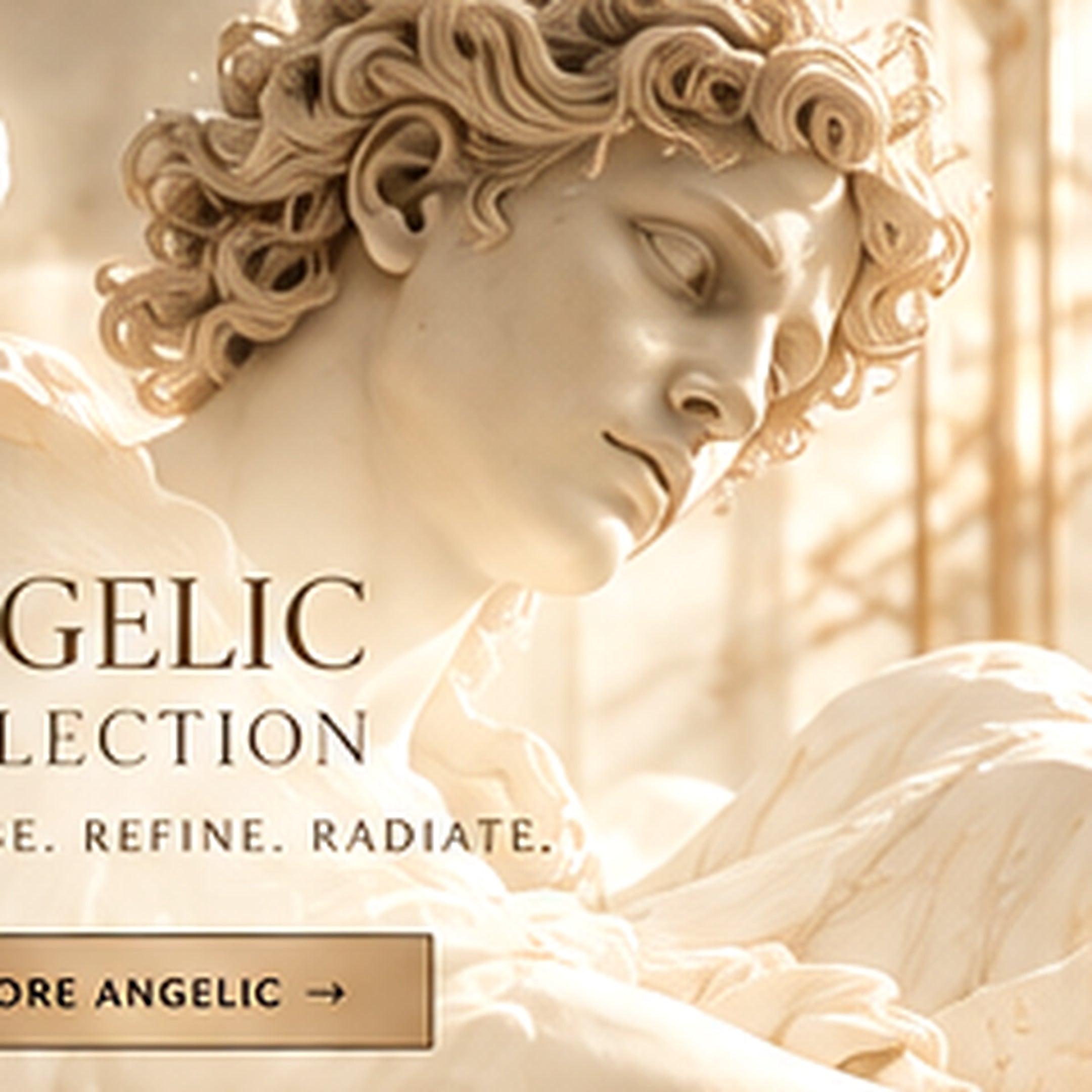 Angelic collection ivory and gold skincare campaign